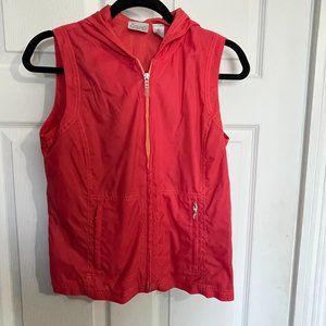 Zenergy by Chicos vest orange  zipper with hoodie small/ medium